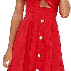Red Button-Down Dress